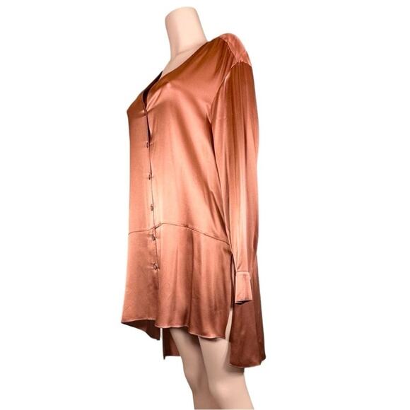 #T191 Cinq a Sept Opal Silk Tunic Dress In Rosewood SZ M $395 - Picture 6 of 14